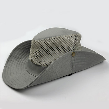 Външни летни широкополи мъжки дишащи мрежести пътни катерене, риболов, плажни шапки с кофа, сгъваема слънцезащитна шапка X015