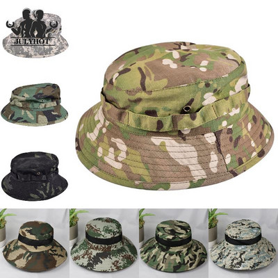 Тактически камуфлажни шапки тип кофа Мъже Жени Лятна слънцеустойчива дишаща шапка за къмпинг, риболов, туризъм, шапка за военни упражнения
