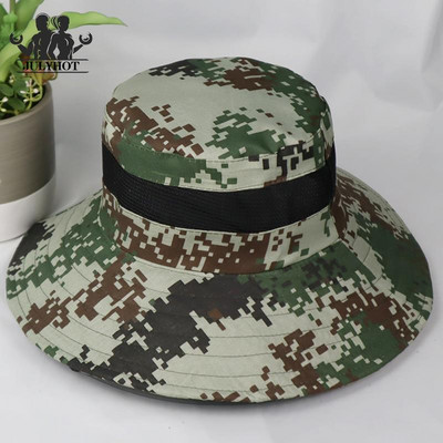 Taktinės kamufliažinės kibiro kepurės Vyrai Moterys Vasaros saulės nepraleidžiančios kvėpuojančios stovyklavietės, Žvejyba, Žygiai, Kariniai pratimai Kepuraitė