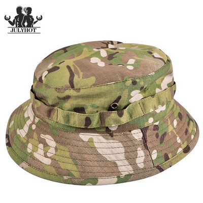 Taktinės kamufliažinės kibiro kepurės Vyrai Moterys Vasaros saulės nepraleidžiančios kvėpuojančios stovyklavietės, Žvejyba, Žygiai, Kariniai pratimai Kepuraitė