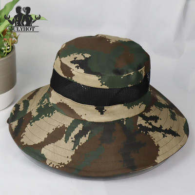 Taktinės kamufliažinės kibiro kepurės Vyrai Moterys Vasaros saulės nepraleidžiančios kvėpuojančios stovyklavietės, Žvejyba, Žygiai, Kariniai pratimai Kepuraitė