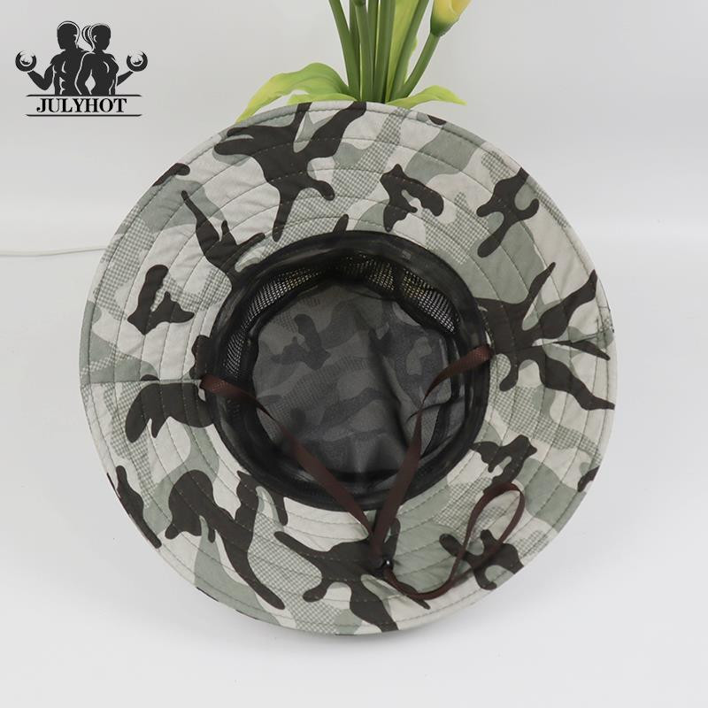 Taktinės kamufliažinės kibiro kepurės Vyrai Moterys Vasaros saulės nepraleidžiančios kvėpuojančios stovyklavietės, Žvejyba, Žygiai, Kariniai pratimai Kepuraitė