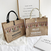 Γυναικείες τσάντες τσάντα τσάντα τσάντα ώμου μεγάλης χωρητικότητας Επιστολή Γυναικεία πολυτελή ντιζάιν φούντα Τσάντες αγορών παραλίας Shopper