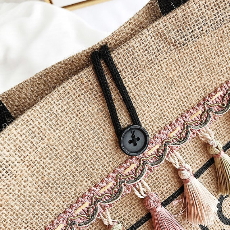 Γυναικείες τσάντες τσάντα τσάντα τσάντα ώμου μεγάλης χωρητικότητας Επιστολή Γυναικεία πολυτελή ντιζάιν φούντα Τσάντες αγορών παραλίας Shopper