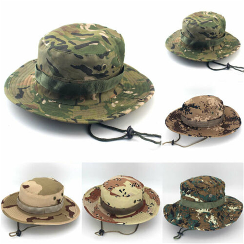 2020 Καπέλα πεζοπορίας Tactical Sniper Camouflage Bucket Boonies Καπέλα Nepalese Cap SWAT Army Panama Military Access Summer Men