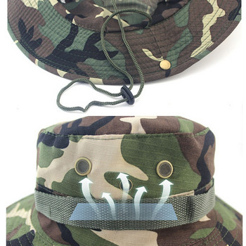 Καμουφλάζ Boonie Καπέλο Tactical Military Summer Sun Protection Cap Κυνήγι Πεζοπορία ψάρεμα Υπαίθρια αθλήματα Αντηλιακό Jungle Cap Men