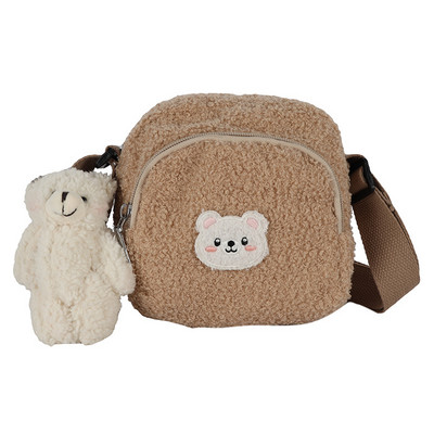 2023 Нова сладка чанта с мече Дамски плюшен мобилен телефон Момичета Малка чанта през рамо Дизайнерска чанта на Luis Vuitton