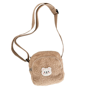 2023 Нова сладка чанта с мече Дамски плюшен мобилен телефон Момичета Малка чанта през рамо Дизайнерска чанта на Luis Vuitton