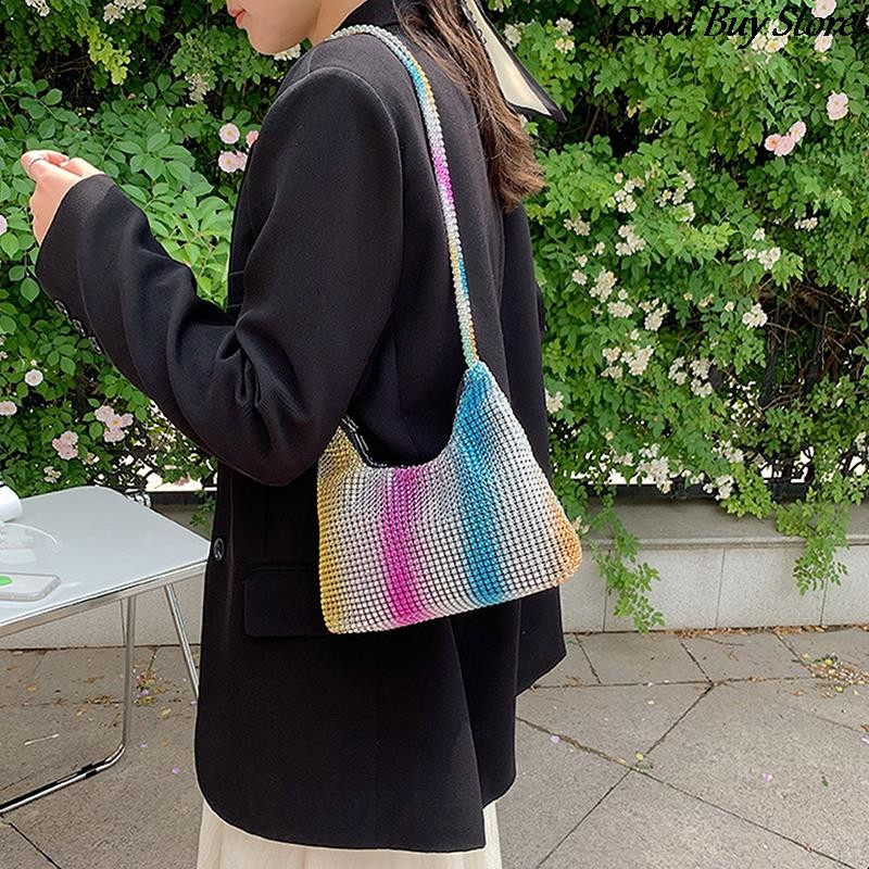 Daami Luksuslik Teemantkott Säravad Rhinestones Käekott Naiste Mood Õlakotid Õhtupidu Clutch Pulmad bankett Kristallkott