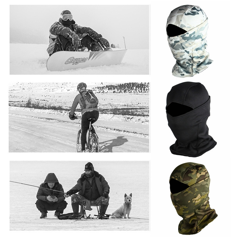 Žiemos vyrų taktinė balaklava viso veido kepuraitė lauko slidinėjimas sportas stovyklavimas medžioklė dviračių sportas kamufliažinis kaklas šiltesnis šalikas
