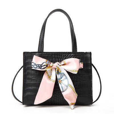 Γυναικεία μόδα Μεταξωτό Μαντίλι Κροκόδειλος Μοτίβο Φορητή τσάντα Messenger Κλειδαριά αγκράφα Ψώνια Ταξίδια Κινητό τηλέφωνο Μικρή τετράγωνη τσάντα