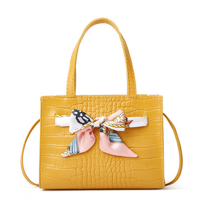 Γυναικεία μόδα Μεταξωτό Μαντίλι Κροκόδειλος Μοτίβο Φορητή τσάντα Messenger Κλειδαριά αγκράφα Ψώνια Ταξίδια Κινητό τηλέφωνο Μικρή τετράγωνη τσάντα