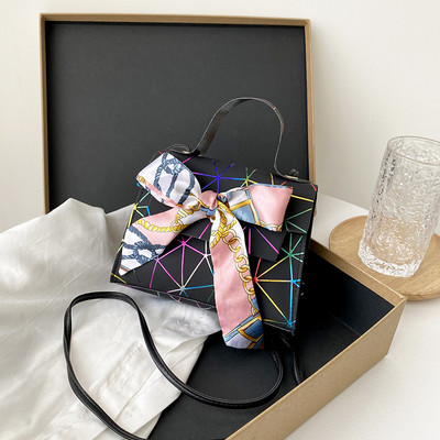 Γυναικεία μόδα Μεταξωτό Μαντίλι Κροκόδειλος Μοτίβο Φορητή τσάντα Messenger Κλειδαριά αγκράφα Ψώνια Ταξίδια Κινητό τηλέφωνο Μικρή τετράγωνη τσάντα