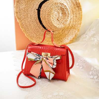 Γυναικεία μόδα Μεταξωτό Μαντίλι Κροκόδειλος Μοτίβο Φορητή τσάντα Messenger Κλειδαριά αγκράφα Ψώνια Ταξίδια Κινητό τηλέφωνο Μικρή τετράγωνη τσάντα