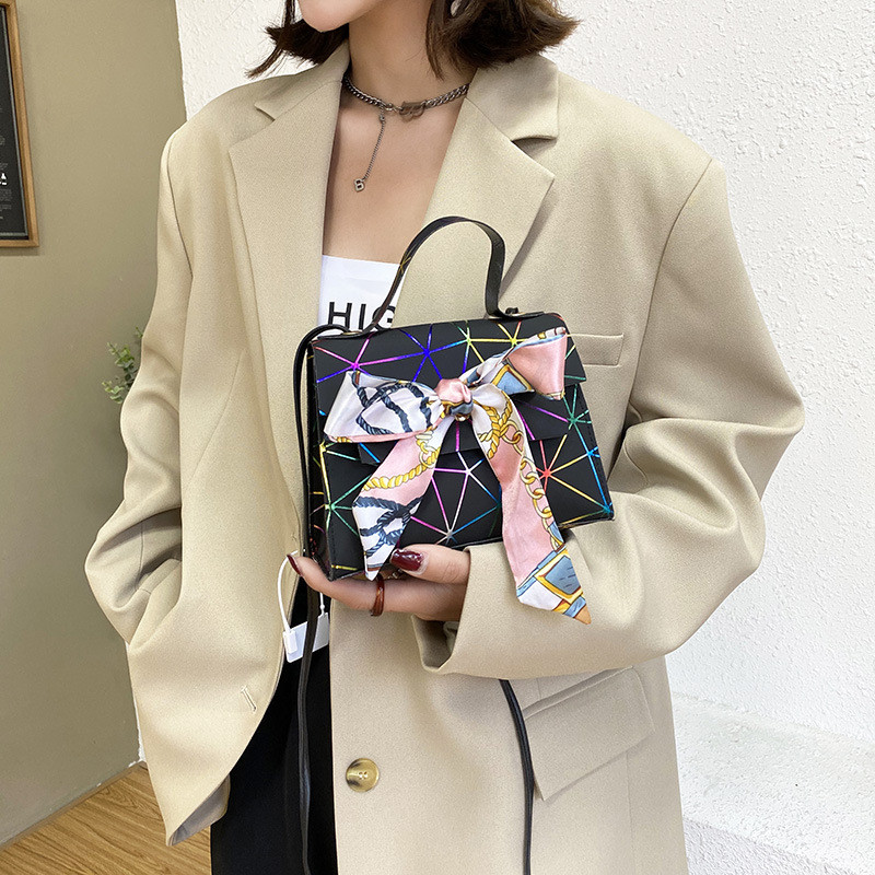 Γυναικεία μόδα Μεταξωτό Μαντίλι Κροκόδειλος Μοτίβο Φορητή τσάντα Messenger Κλειδαριά αγκράφα Ψώνια Ταξίδια Κινητό τηλέφωνο Μικρή τετράγωνη τσάντα