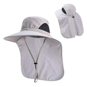 Слънцезащитна дишаща мрежа за мъже, жени, сафари шапки с капак на врата, дишаща къмпинг шапка за риболов