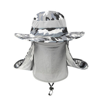 Αντιανεμικό καπέλο εξωτερικού χώρου, αφαιρούμενο σάλι, αναπνεύσιμο διχτυωτό καπάκι Ποδηλασίας Πεζοπορία Καπέλα κάμπινγκ Καπέλα για ψαράδες εξωτερικού χώρου