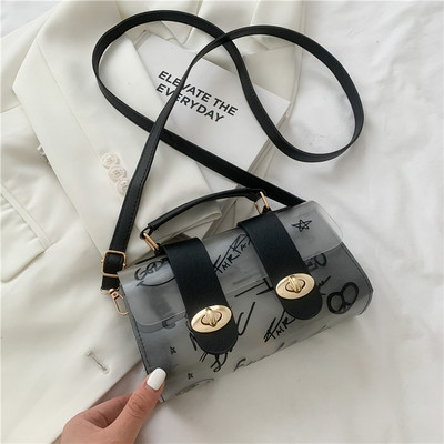 Modne ručne torbice za 2022. Ženske prozirne PVC torbice na rame, četvrtaste torbice s grafitima Cool Messenger ženske torbe Dizajn luksuzne marke