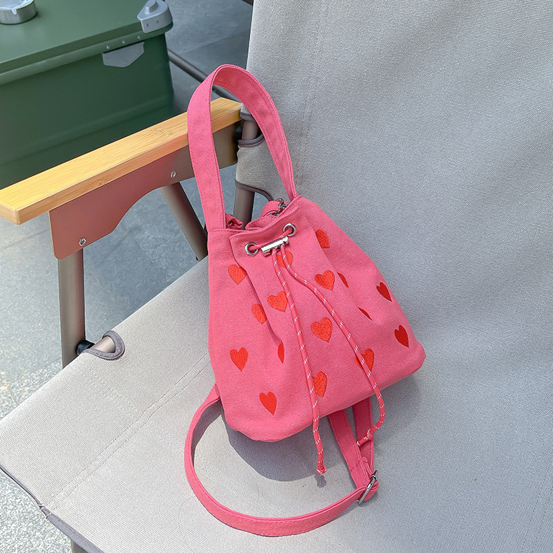 Γυναικείες τσάντες τσάντες με ροζ καρδιές με κουβά τσάντες μόδας αγάπη Γυναικεία τσάντα αγγελιοφόρου κορδόνι για γυναίκες για κορίτσια Μικρές τσάντες ώμου