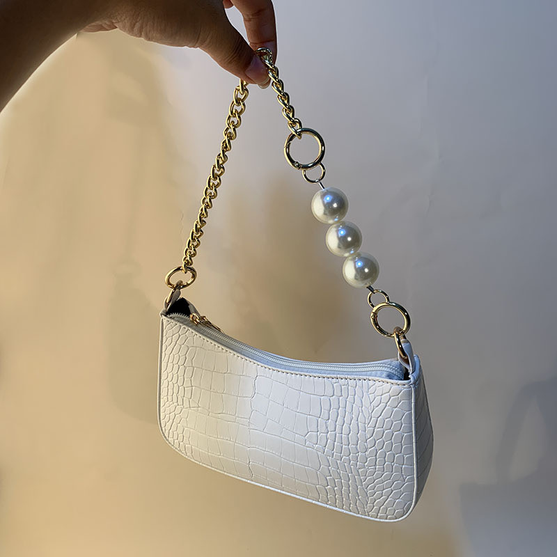 PU Δερμάτινη γυναικεία επώνυμη τσάντα 2021 Girl Shopper Πορτοφόλι Μόδα Casual γαλλικού στιλ με σχέδιο μαργαριτάρι με αλυσίδα ώμου