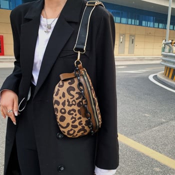 Γυναικεία τσάντα Casual Vacation Crossbody Τσάντες στήθους Leopards μοτίβο φερμουάρ Τσάντες μέσης Μάρκα Half Moon Luxury Women Fanny Pack