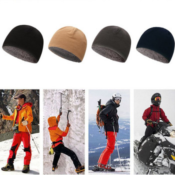 Καπέλο Unisex Fleece Χειμερινό ζεστό βελούδινο καπέλο με κουκούλα αντιανεμικό καπέλο ποδηλασίας τρεξίματος ορειβασίας