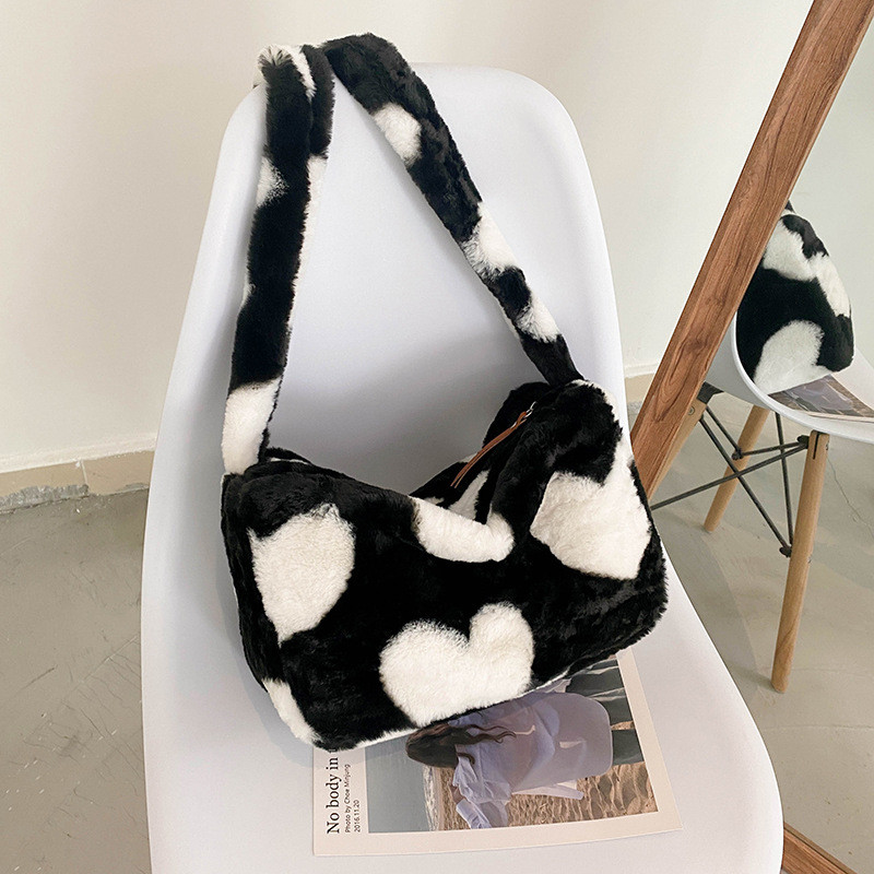 2021 tehénmintás téli női kézitáskák, alkalmi, nagy kapacitású női válltáskák Egyszerű divatos női kézitáskák