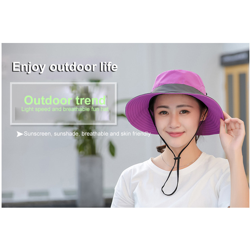 Pălărie de găleată cu cusături în două culori, pălărie de soare pentru femei de vară, cu plasă respirabilă, protecție solară, pălărie de soare în aer liber, șapci de alpinism pentru drumeții
