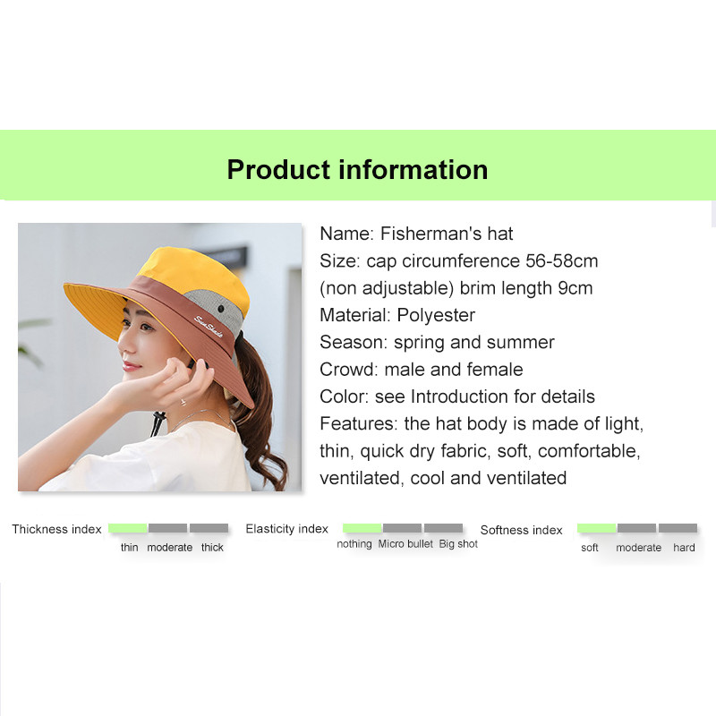 Pălărie de găleată cu cusături în două culori, pălărie de soare pentru femei de vară, cu plasă respirabilă, protecție solară, pălărie de soare în aer liber, șapci de alpinism pentru drumeții