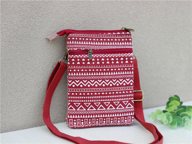 Vintage γυναικεία χιαστί τσάντα ώμου Βαμβακερά πορτοφόλια τηλεφώνου Μικρές τσάντες αγγελιοφόρου καμβά τσάντες τσάντες τσάντες χρημάτων πορτοφόλι τυπωμένες γυναικείες τσάντες τσάντες