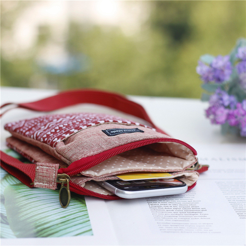 Vintage γυναικεία χιαστί τσάντα ώμου Βαμβακερά πορτοφόλια τηλεφώνου Μικρές τσάντες αγγελιοφόρου καμβά τσάντες τσάντες τσάντες χρημάτων πορτοφόλι τυπωμένες γυναικείες τσάντες τσάντες