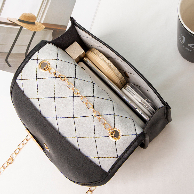 2022 Lingge käekott Tikitud väike kandiline kott Õlakott vabaaja mood Lihtne mobiiltelefoni kott kett käekott