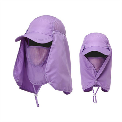 Välispäikesemüts UV-kaitsega kõrvaklapp Kaela kate kalapüük jaht Matkamüts Unisex vaba aja müts Eemaldatav näokaitse Safarimüts