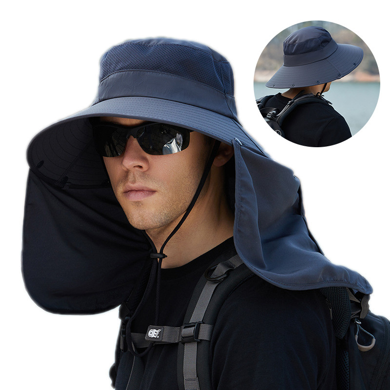 Καλοκαιρινά καπέλα για τον ήλιο διπλής στρώσης Προστασία από την υπεριώδη ακτινοβολία Ψάρεμα Κυνήγι Καπέλο εξωτερικού χώρου Ανδρικά καπέλο πεζοπορίας για κάμπινγκ Αφαιρούμενο καπέλο ψαρά