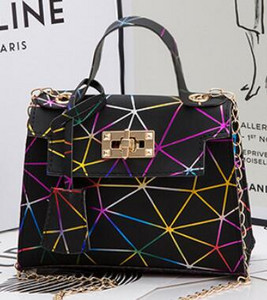 Nahast kotid Naiste brändi luksus 2021 värviline geomeetriline rombist kotikett mobiiltelefoni mündikott Mini käekott