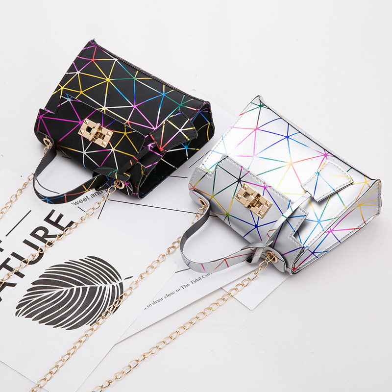 Nahast kotid Naiste brändi luksus 2021 värviline geomeetriline rombist kotikett mobiiltelefoni mündikott Mini käekott