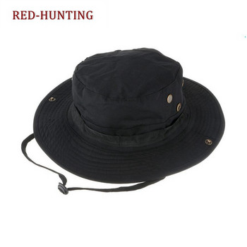 Нов тактически еърсофт камуфлаж Boonie шапки Армейски кадет Военна шапка Лятна външна къмпинг Туристическа мъжка кръгла шапка за риболов