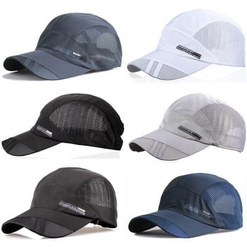 Спортна шапка Мъжка шапка Dry Running Baseball Summer Mesh Gorras Visor Риболовна шапка Бейзболна шапка Слънчева шапка за спорт на открито Колоездене