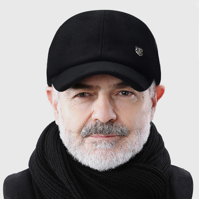 NIXHIT Retro žieminės beisbolo kepuraitės vyrams Šiltos vyriškos kepuraitės Storos vėjui atsparios ausų apsaugos ausinės Vidurinio pagyvenusio amžiaus tėčio kepurė A377