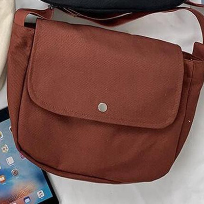 Κορεάτικη έκδοση Casual απλό λογοτεχνικό στυλ μονόχρωμη πλάγια τσάντα καμβά 2896877 ώμου Μοντέρνα, ευέλικτη vintage