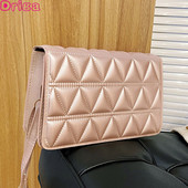 Driga Чанти през рамо за жени 2022 г. Нови модерни модни чанти Rhombus Messenger Чанти с ярки цветове Мини квадратни чанти Ежедневна чанта от изкуствена кожа