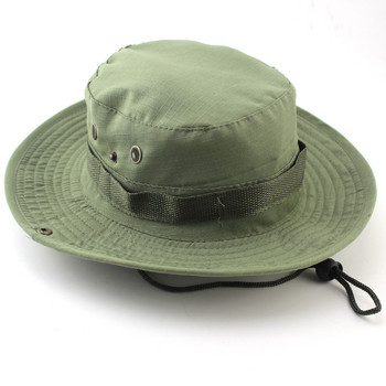 Мъже Жени Спортни Boonie Washed Cotton Twill Chin Cord Военна камуфлажна ловна шапка Travel Sun Cap Bucket Style Рибарски шапки