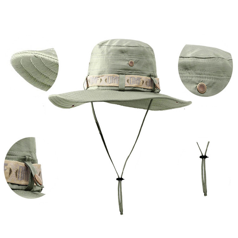 Valymas vyrams Vasarinės kepurės nuo saulės plačiabrylis snaiperinis kepuraitė lauko stovyklavimo kepuraitė Vyriška karinė taktinė kepurė Nepalo kepurė nuo UV spindulių apsauganti žuvis