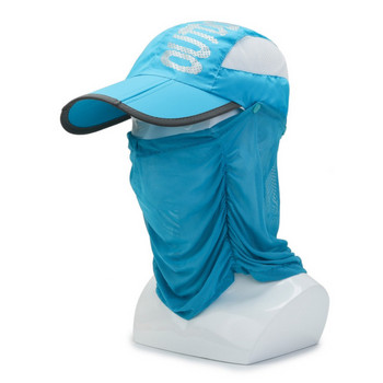 Лято Мъже Жени Бързосъхнеща сгъваема бейзболна шапка Външен воал Слънцезащитна шапка Спортна плюс мрежеста шапка с голяма периферия