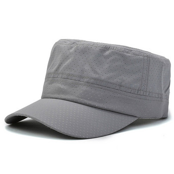 NIXHIT New Summer Outdoor Sports Hole Дишаща бързосъхнеща мъжка дамска шапка с плоска шапка за пътуване, катерене, бягане, риболовна шапка A214