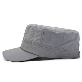 NIXHIT New Summer Outdoor Sports Hole Дишаща бързосъхнеща мъжка дамска шапка с плоска шапка за пътуване, катерене, бягане, риболовна шапка A214