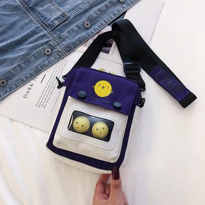 Mitmekülgne mood naiste vertikaalne kollane kana õlakott Vabaaja lõuendist tõmblukuga käekott Lihtsad suure mahuga kotid