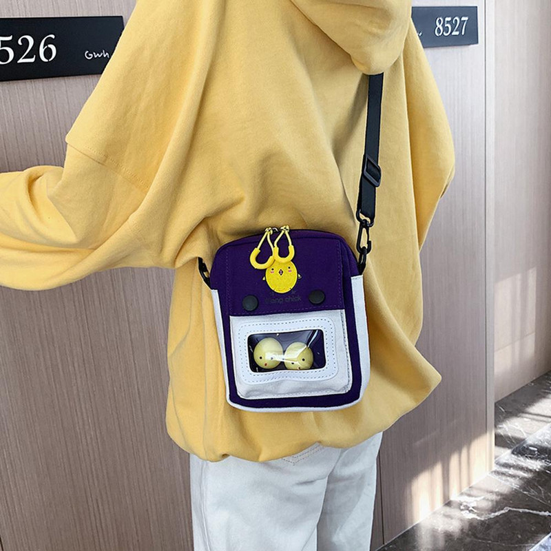 Mitmekülgne mood naiste vertikaalne kollane kana õlakott Vabaaja lõuendist tõmblukuga käekott Lihtsad suure mahuga kotid