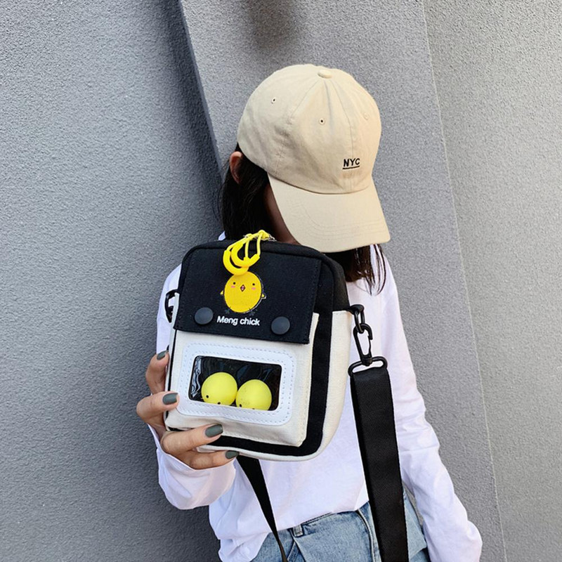 Mitmekülgne mood naiste vertikaalne kollane kana õlakott Vabaaja lõuendist tõmblukuga käekott Lihtsad suure mahuga kotid