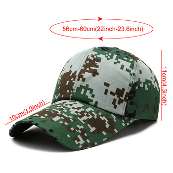 Регулируема мъжка, дамска камуфлажна армейска тактическа бейзболна шапка, туризъм на открито, лов в джунглата, Snapback SunHat, ежедневна шапка, военна шапка